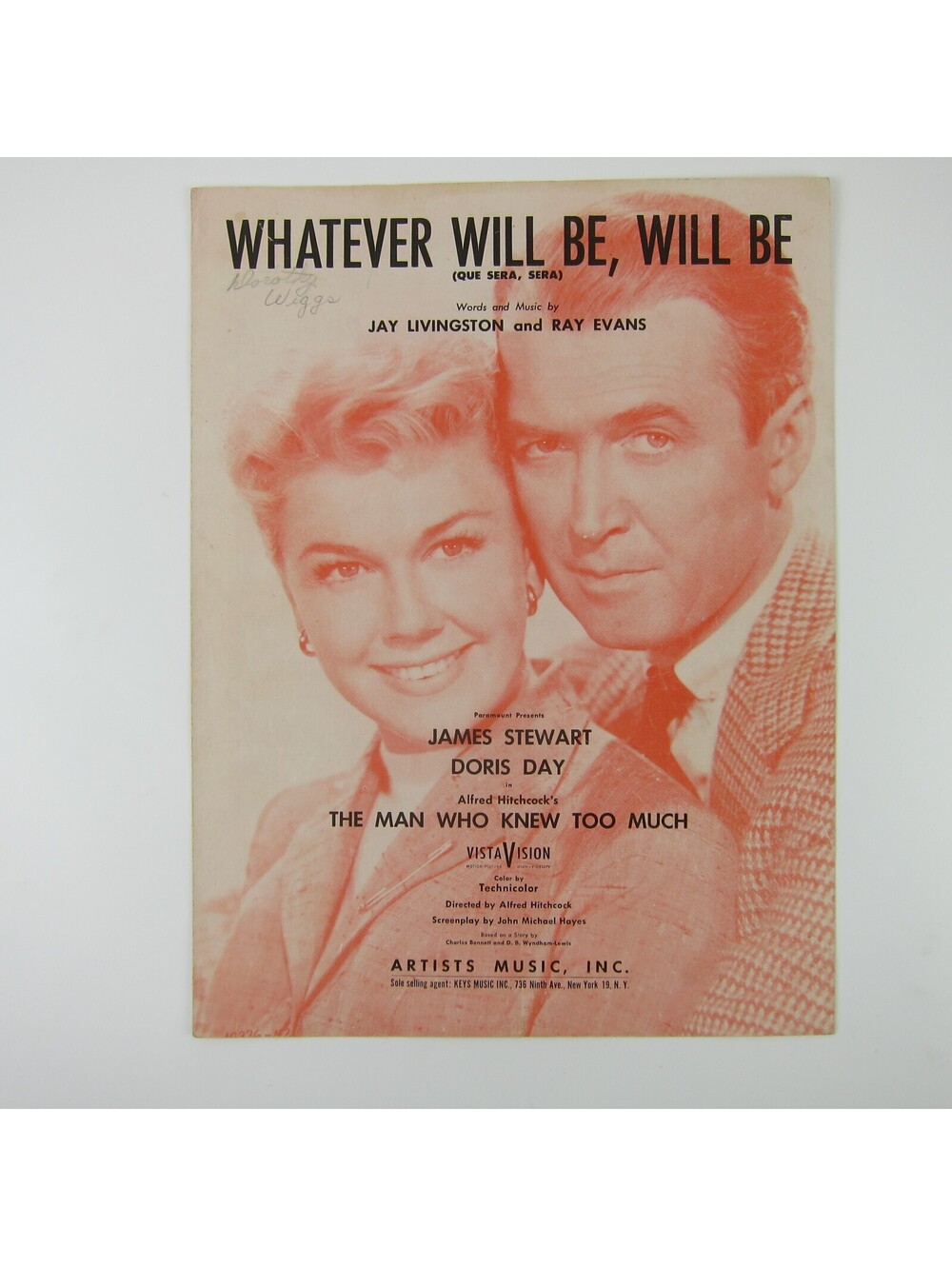 Sheet Music Whatever Will Be Will Be James Stewart Doris Day Vintage 1955